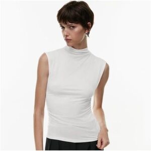 Babaton Boardroom Top Sleeveless Mock Neck Tank Size Small Cotton Cashmere Blend